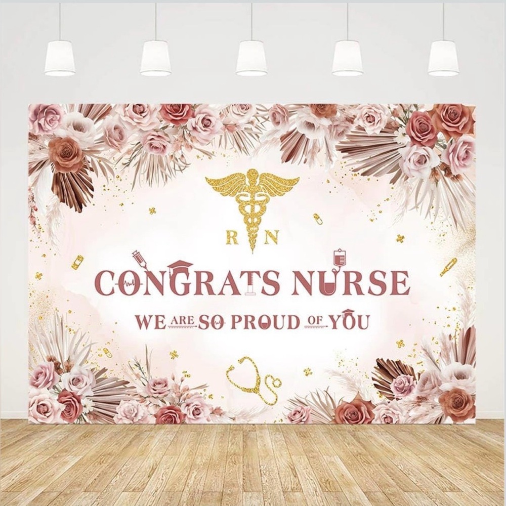 Congrats Nurse Backdrop Banner 7x5Ft.